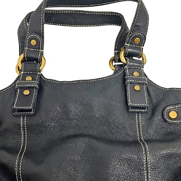 Fossil Vintage Elegant Black Leather Shoulder Bag Purse Handbag Many Compartment - Picture 8 of 11